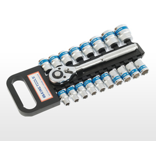 Plastik Askılı 1/2'' DR 19 Parça Lokma Takımı 6 Köşe CR-V
