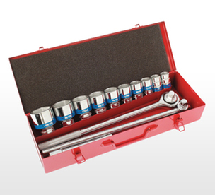 Metal Kutulu 3/4'' DR 15 Parça Lokma Takımı 6 Köşe CR-V