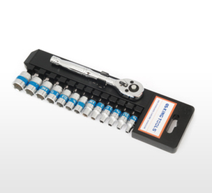 Plastik Askılı 1/4'' DR 15 Parça Lokma Takımı 6 Köşe CR-V